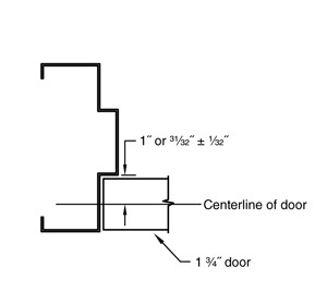 diagram of horizontal alignment with centerline of door