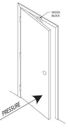 illustration of door twisted at bottom