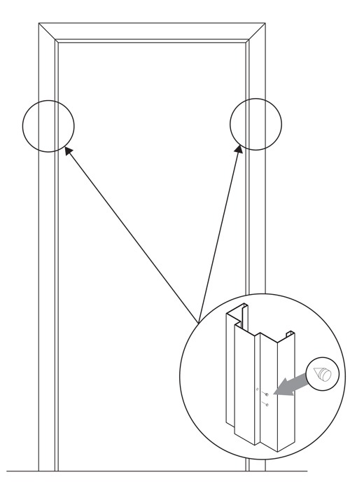 illustration of door silencer placement