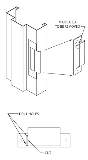 illustration of how to alter door strike plate