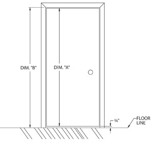 illustration of proper door frame measuring