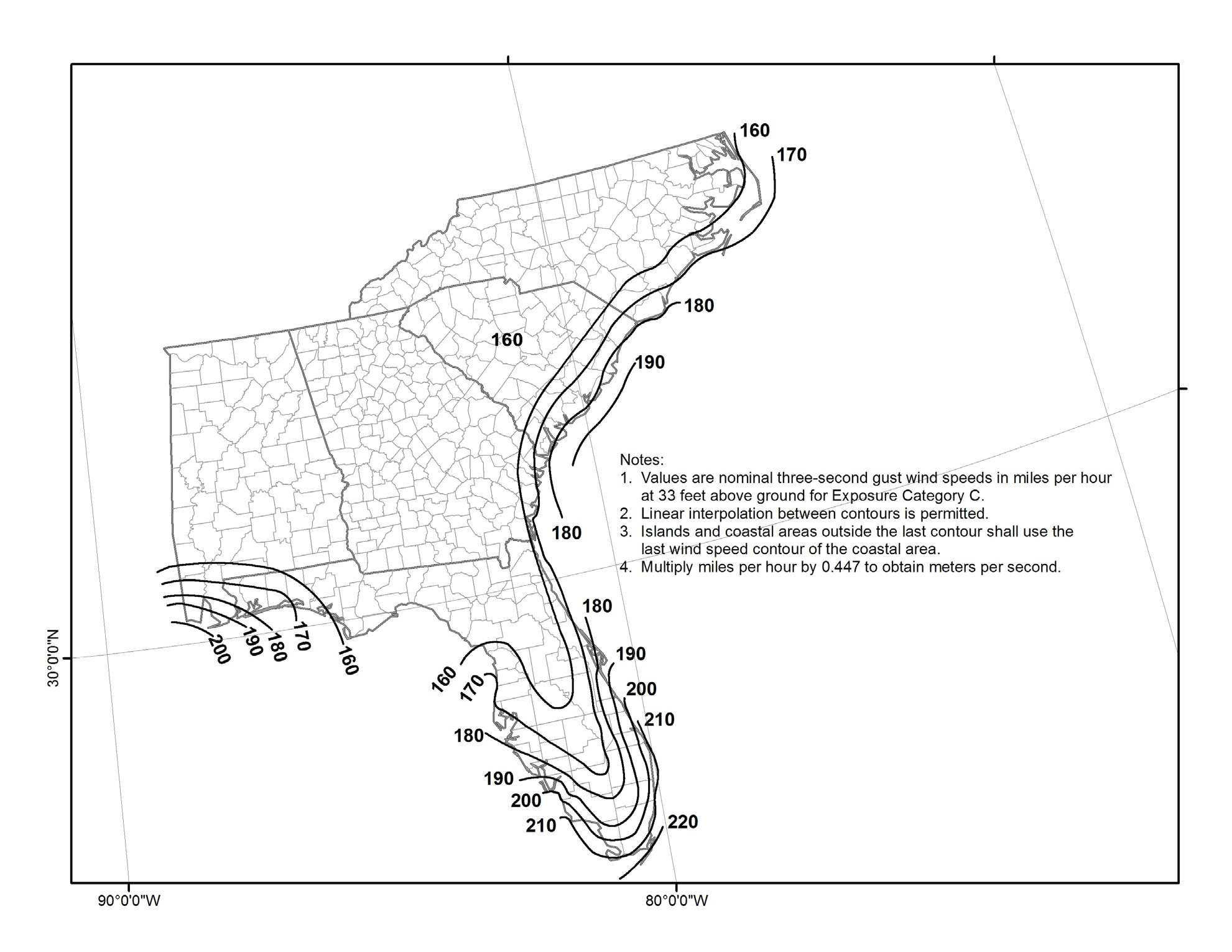 florida wind speed map
