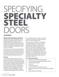 Specifying Specialty Steel Doors