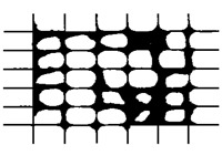diagram of adhesive test grid with imperfections showing 2B classification