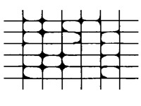 diagram of adhesive test grid with imperfections showing 3B classification
