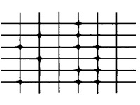 diagram of adhesive test grid with imperfections showing 4B classification